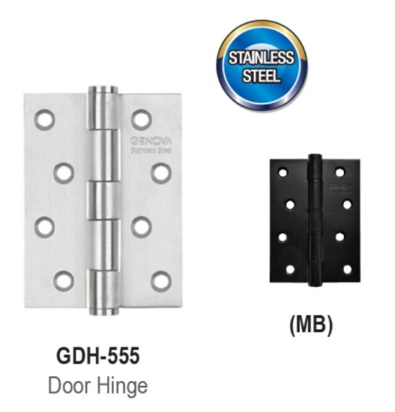 Genova GDH-555 4" x 3" x 2mm Stainless Steel SUS304 Door Hinges