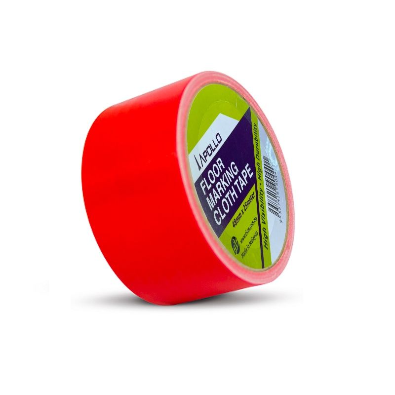 APOLLO FLOOR MARKING CLOTH TAPE - RED (48MM X 25M)