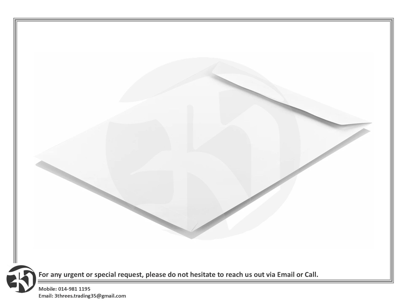 A3 Size White Envelopes 13″ x 18″ (250pcs)