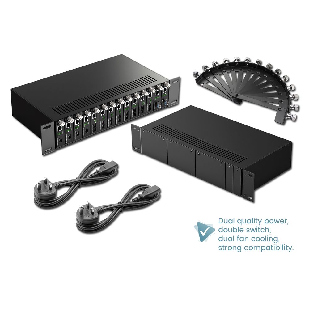 14/16 Slot Power Supply Casing Fiber Media Converter Rack | Power Supply