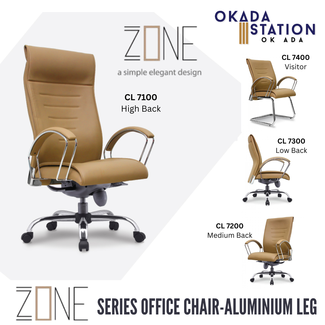 ZONE ERGONOMIC OFFICE CHAIR - ALL SIZE / EXECUTIVE SERIES / OFFICE CONFERENCE CHAIR / OFFICE SWIVEL CHAIR / ERGONOMIC CHAIR / EXECUTIVE CHAIR / DIRECTOR CHAIR / OFFICE CHAIR / CHROME BASE / FABRIC / PU LEATHER / ZONE