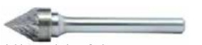 Temo General Series Carbide Burr - 6mm Shank J0604 Double Cut Conical 60掳