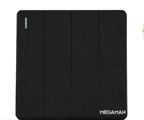 SE SETIA ELECTRIC MEGAMAN YTZ8- 4GANG 1WAY SWITCH BLACK