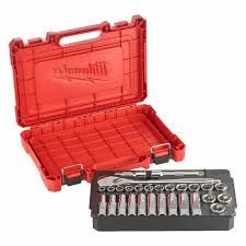 Milwaukee 1/2" Drive Metric 28pc Ratchet & Socket Set ( 4932 - 4718 - 64 )