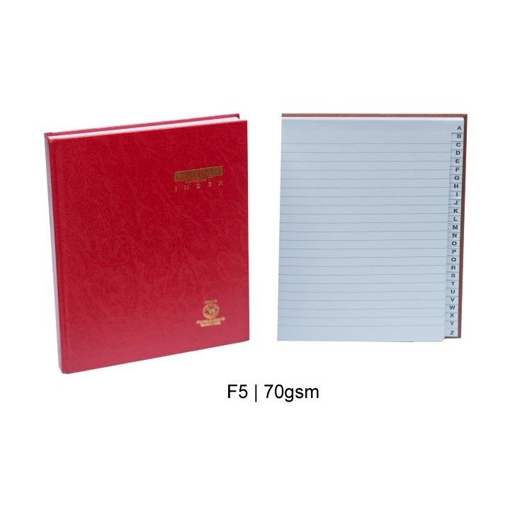 *CAMPAP HARD COVER QUARTO BOOK / FOOLSCAP BOOK With Alphabet Index