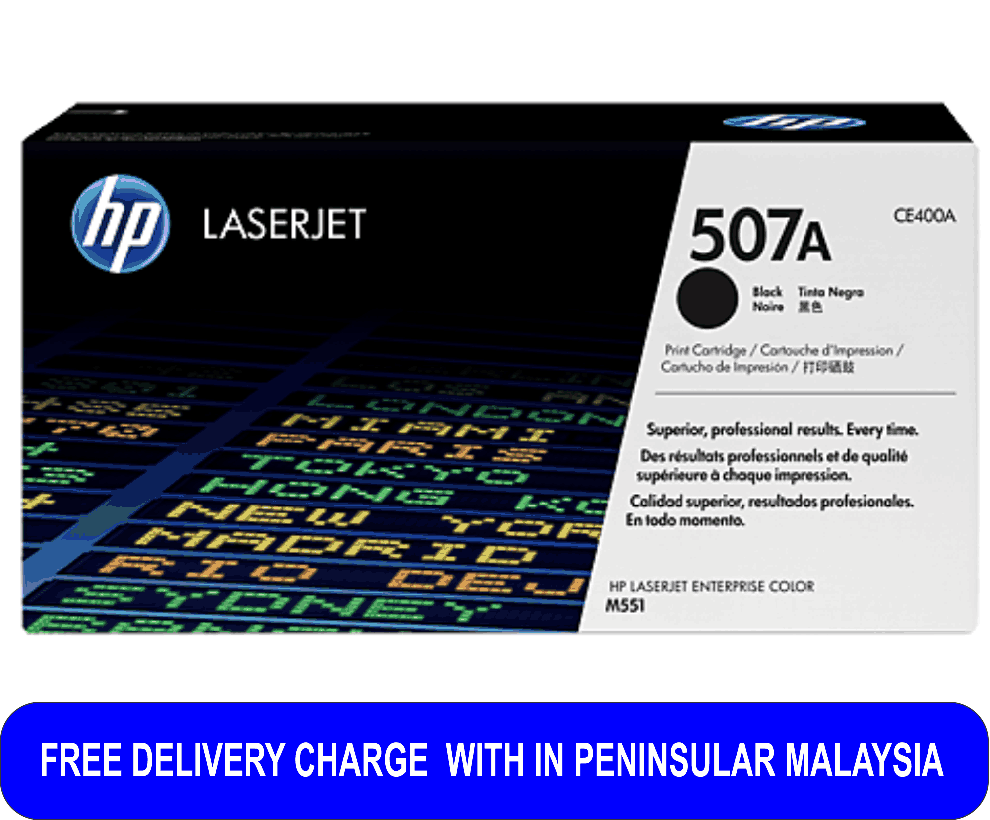 HP 507A Black Original LaserJet Toner Cartridge (CE400A)