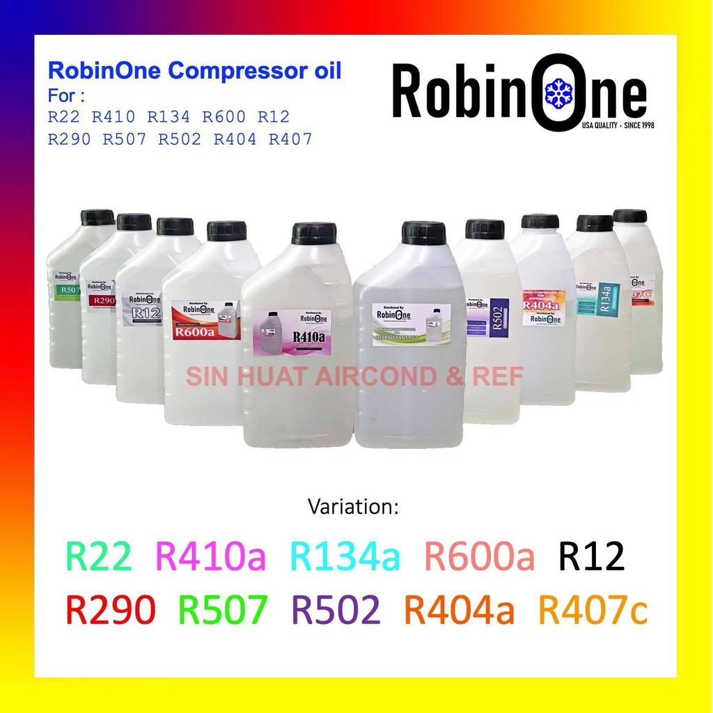 RobinOne Refrigerator Compressor Oil For R22 R410a R134a R600a R12 R290 R507 R502 R404a R407c @ Minyak Compressor