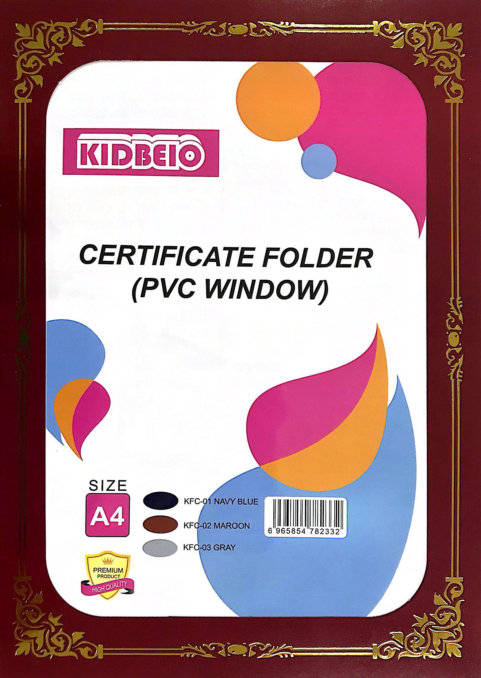 KIDARIO CERTIFICATE HOLDER (PVC WINDOW) SIZE A4