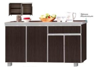 Almari Dapur Kayu Tile Top (lebar 56")