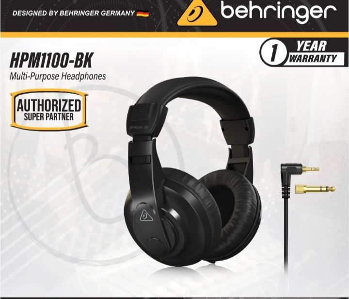 Behringer HPM1100 Multi-purpose Headphone Black (HPM 1100 / HPM-1100)