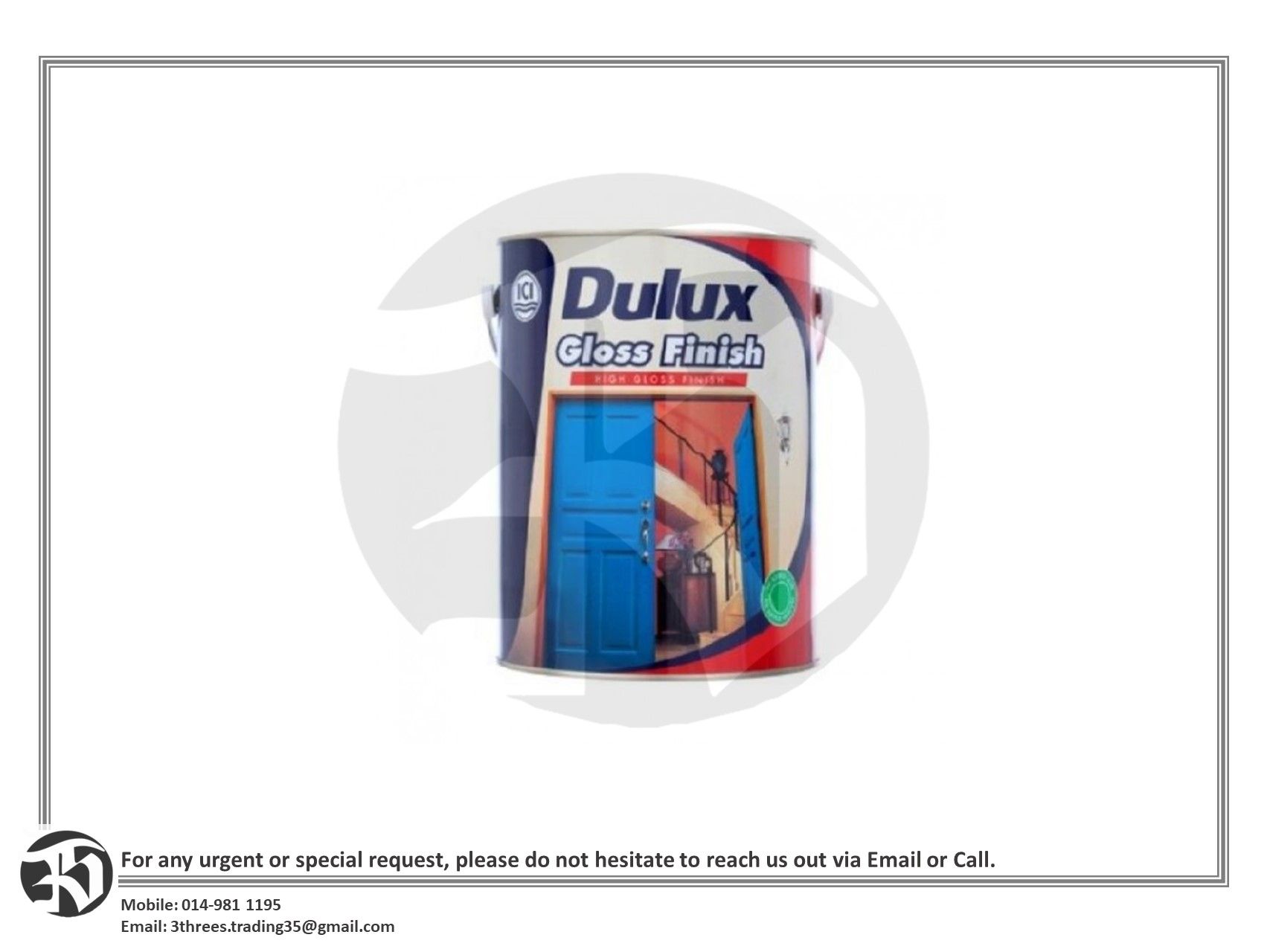 ICI Dulux Gloss Finish For Metal & Wood 1L/5L - Fiesta Blue 684