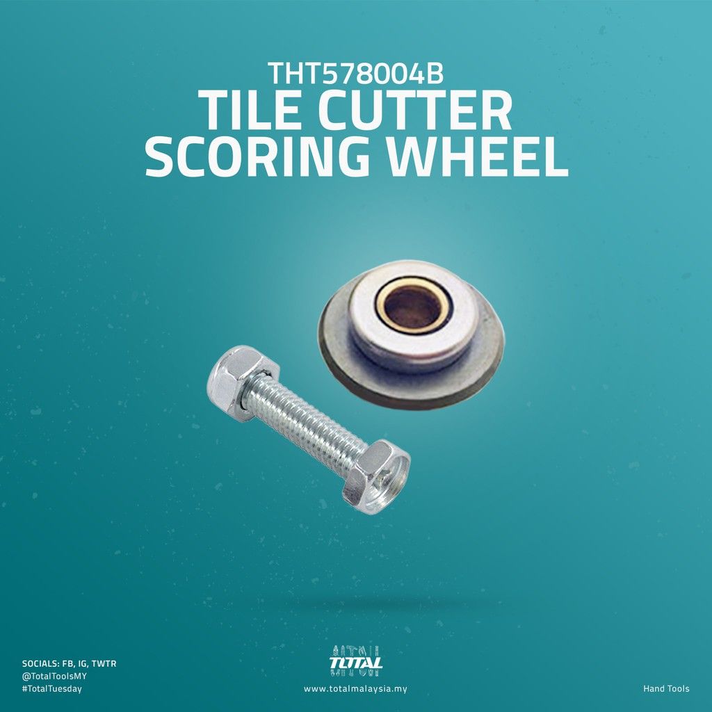 TOTAL TILE CUTTER SCORING WHEEL MADE OF TUNGSTEN CARBIDE + BALL BEARING (22MM X 6MM X 2MM) THT578004/THT578004B (Spare / Replacement part for THT578004 Tile Cutter.)