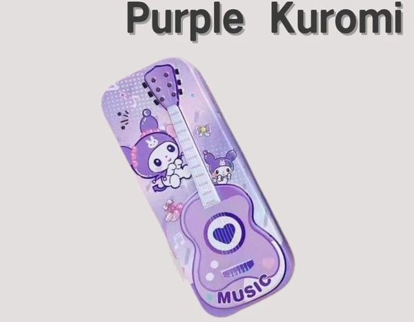 Cute Design Steel Pencil Case Double Layer for Kid / Children metal hadiah sekolah pdpr gift school gift 1pcs ZL107 Purple Kuromi Y-PCST-107-KK