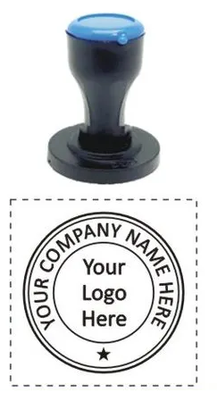 Round Rubber Stamp 30mm with Logo