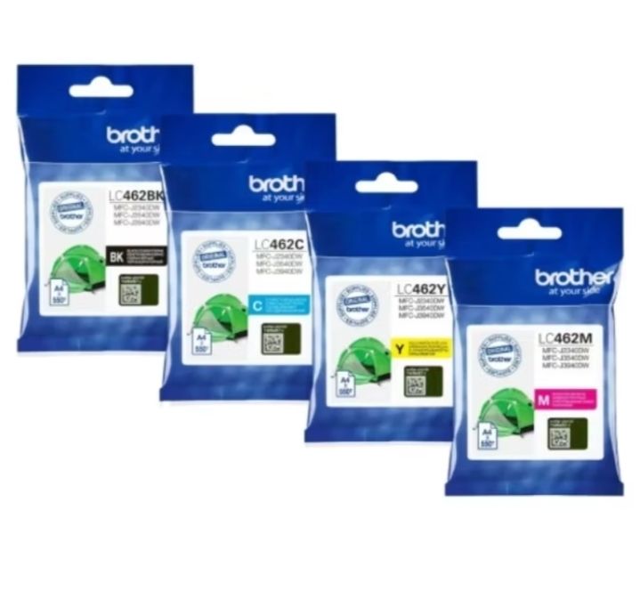 BROTHER LC462XL -( BLACK/ MAGENTA/ CYAN & YELLOW) ORIGINAL USE FOR MFC-J2340DW INKJET PRINTER