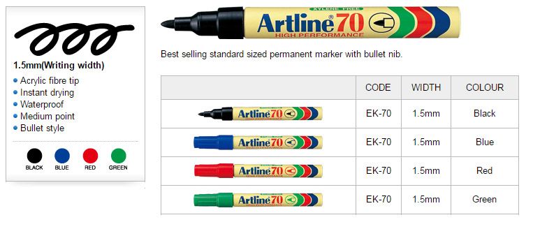 Pen Marker Artline Permanent 70