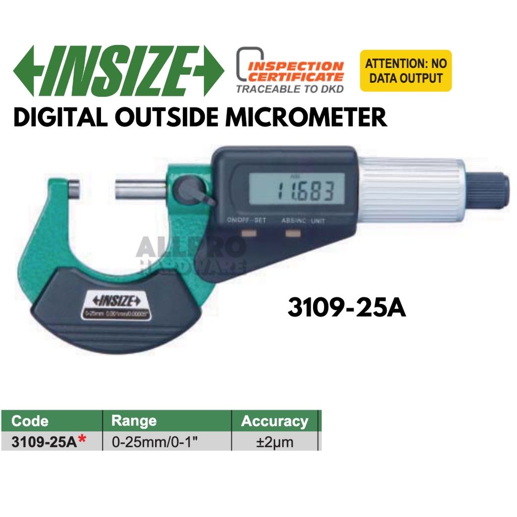 Digital Outside Micrometer 3109-25A (0-25mm)