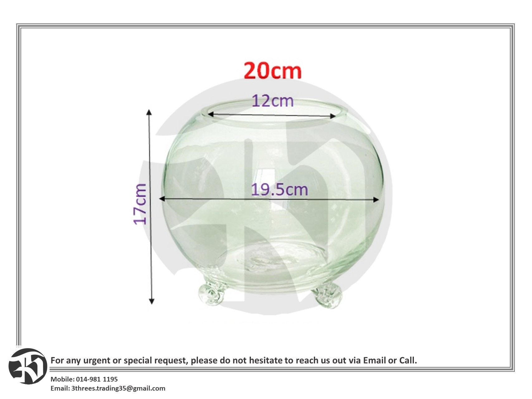 Glass Business Card Bowl