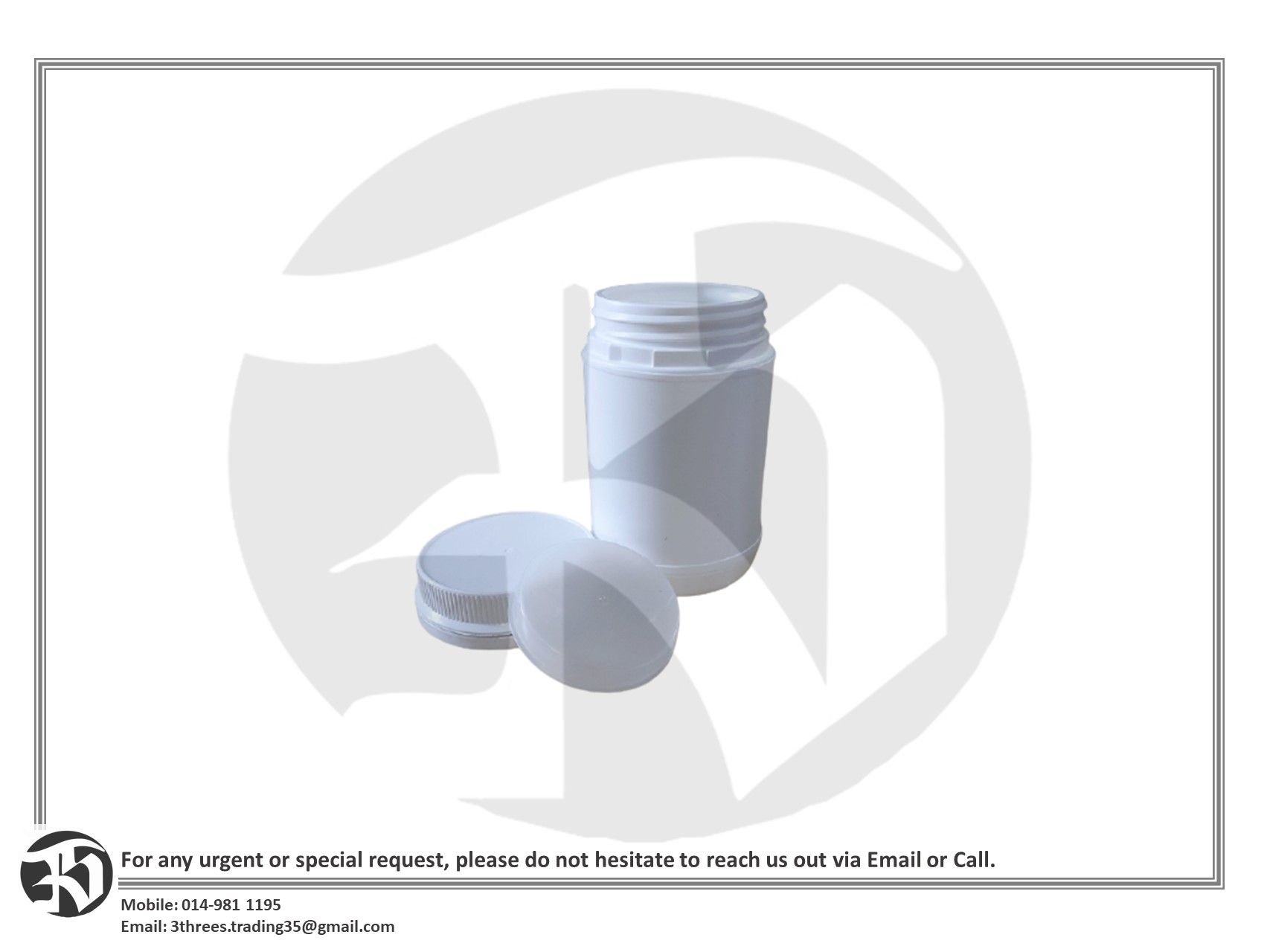 HDPE Round Container / Jar with Screw Cap (Wide) 500ml
