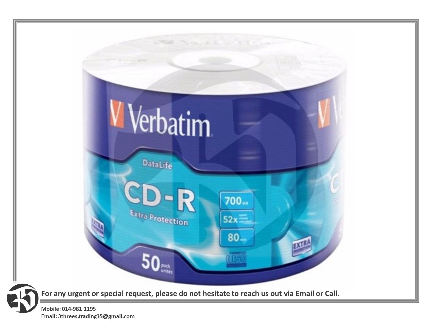 Verbatim CD-R 52X 700MB 80Min (50 pcs)