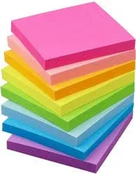 COLOR POST IT NOTE 3 X 3 (450'S/PKT) - FLUORESCENT COLOR