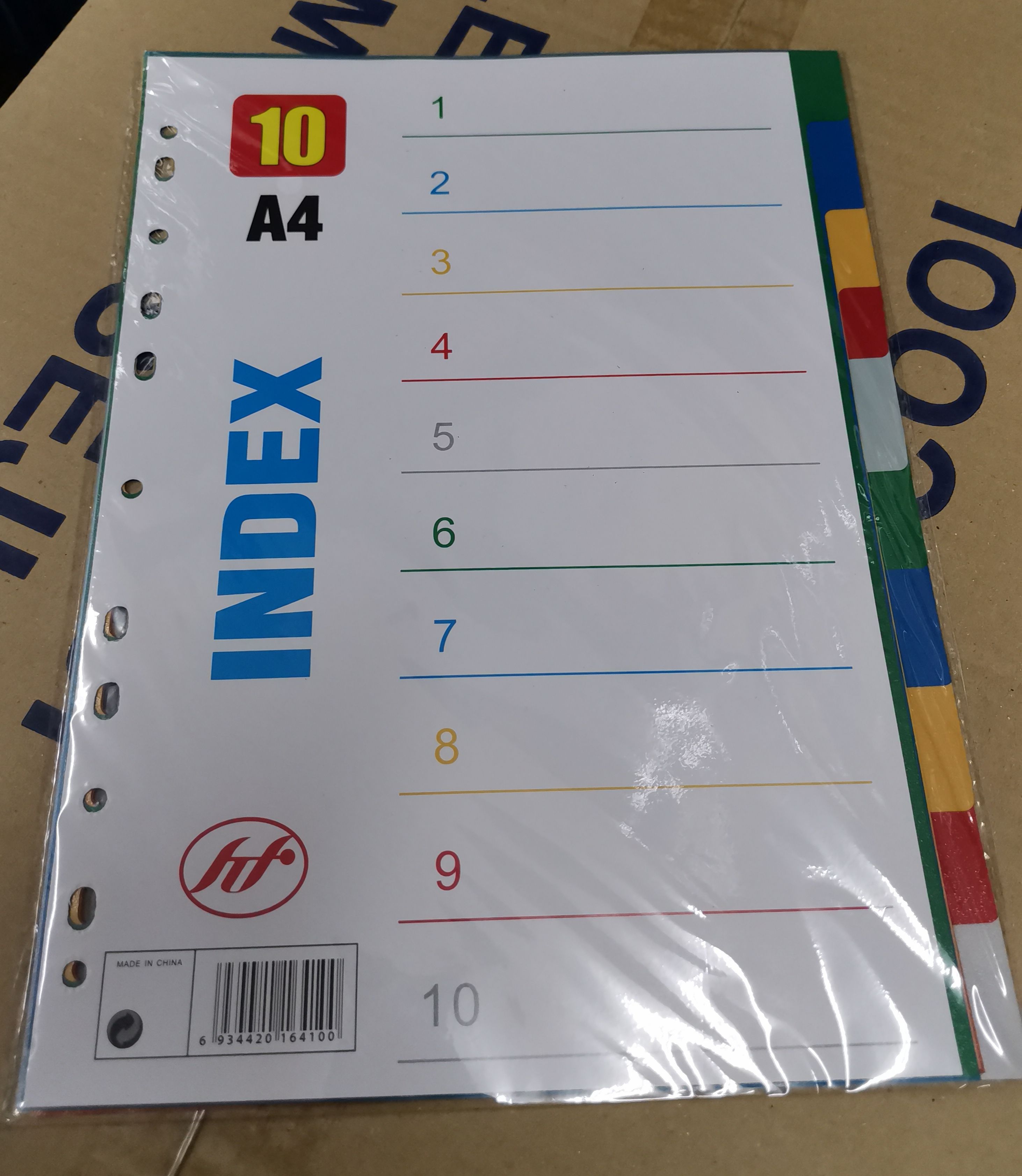 Index Divider Plastic 10 Tabs
