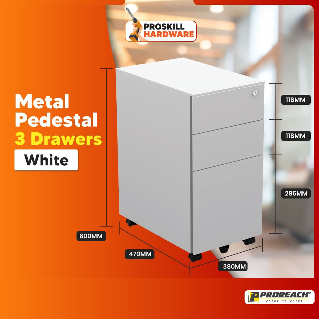 PROSKILL HARDWARE Steel Mobile Pedestal Steel File Movable Cabinet Office Cabinet Office Drawers Side Cabinet