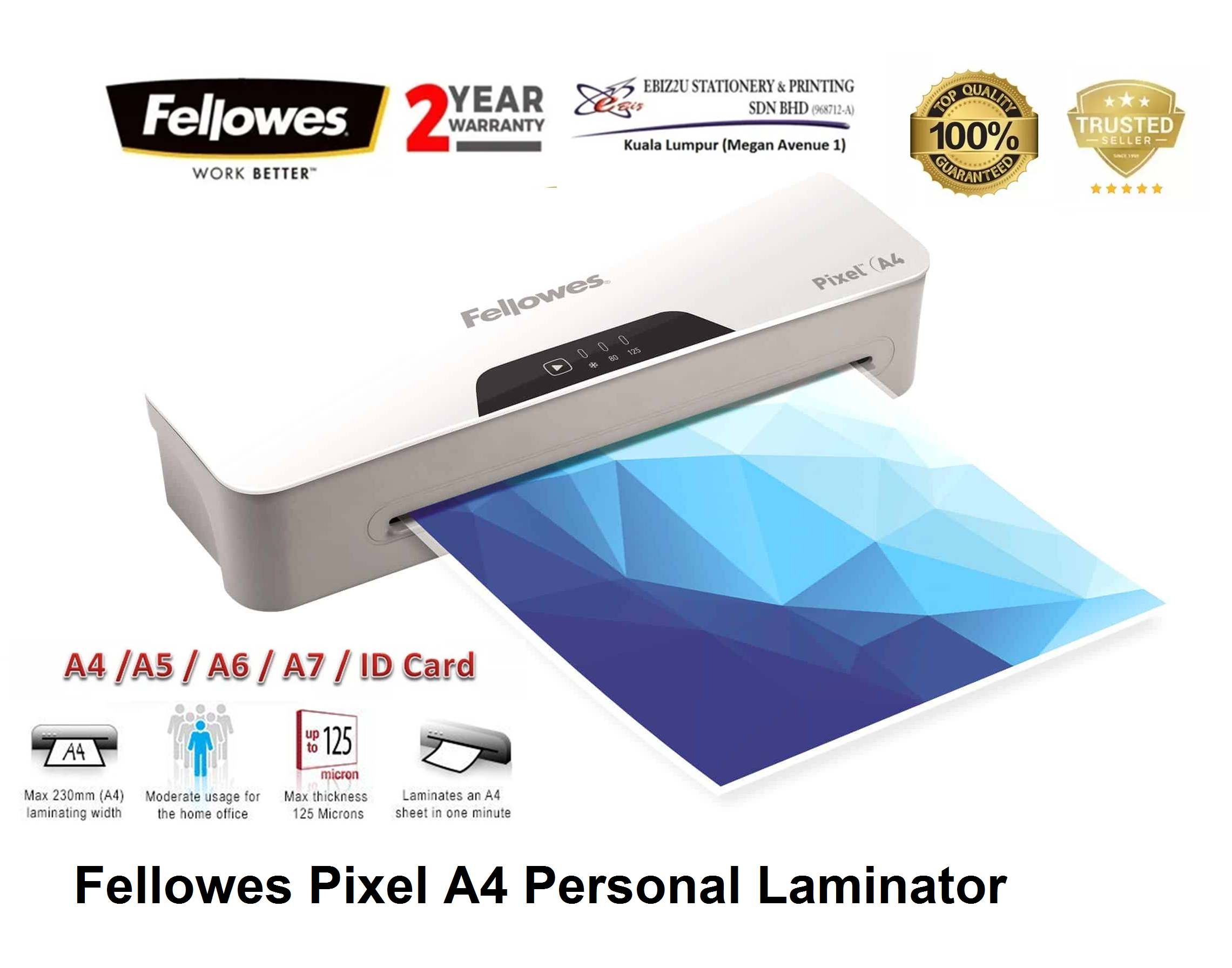 Fellowes Pixel A4 Personal Laminator - (Laminator Machine, laminate machine, laminate, Laminator, heavy duty laminator)
