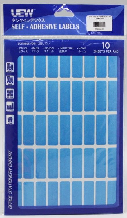 QP Label sticker 13x38 UEW 10's Colour -Blue