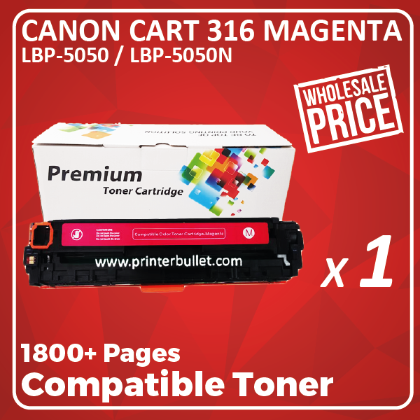 Canon 316 Magenta High Quality Colour Laser Toner Cartridge for Canon LBP-5050 / LBP5050N printer