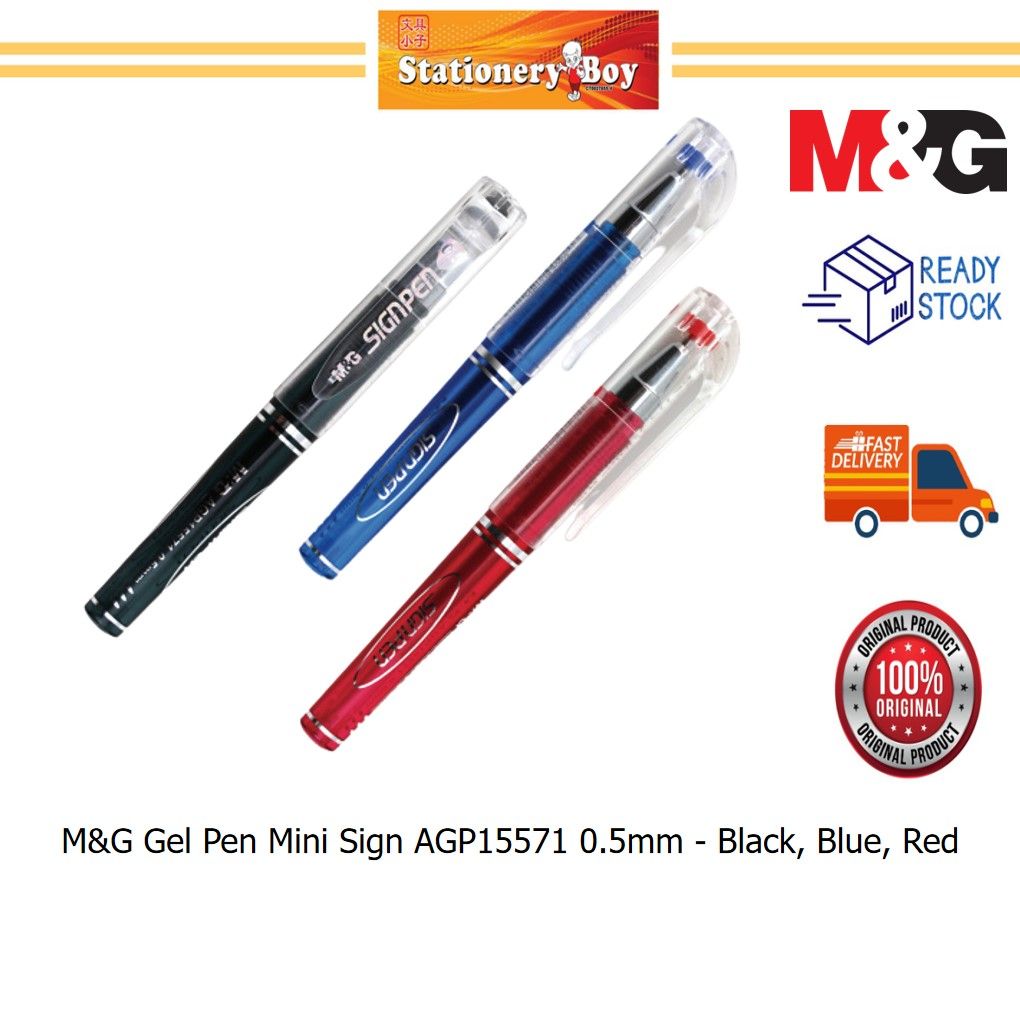M&G Gel Pen Mini Sign Pen AGP15571 0.5mm / Pen Dakwat Gel Mini - Black, Blue, Red
