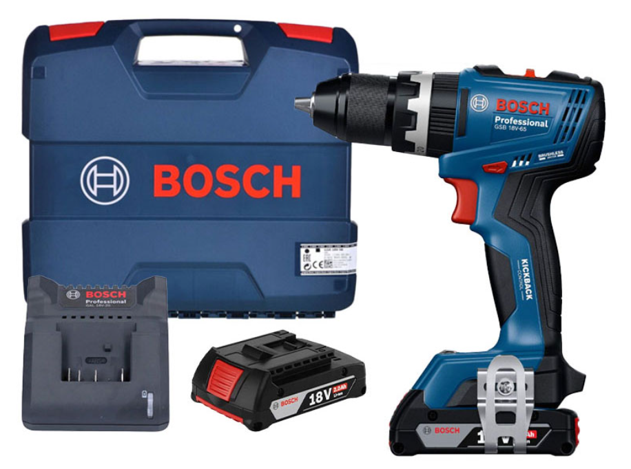 BOSCH GSB 18V-65 CORDLESS IMPACT DRILL/DRIVERS (SET) (06019N31L0)