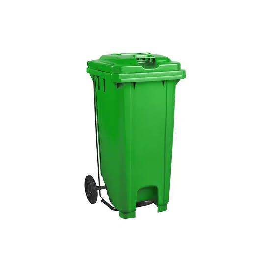 GREEN GENERAL WASTE BIN WITH PEDAL 240L