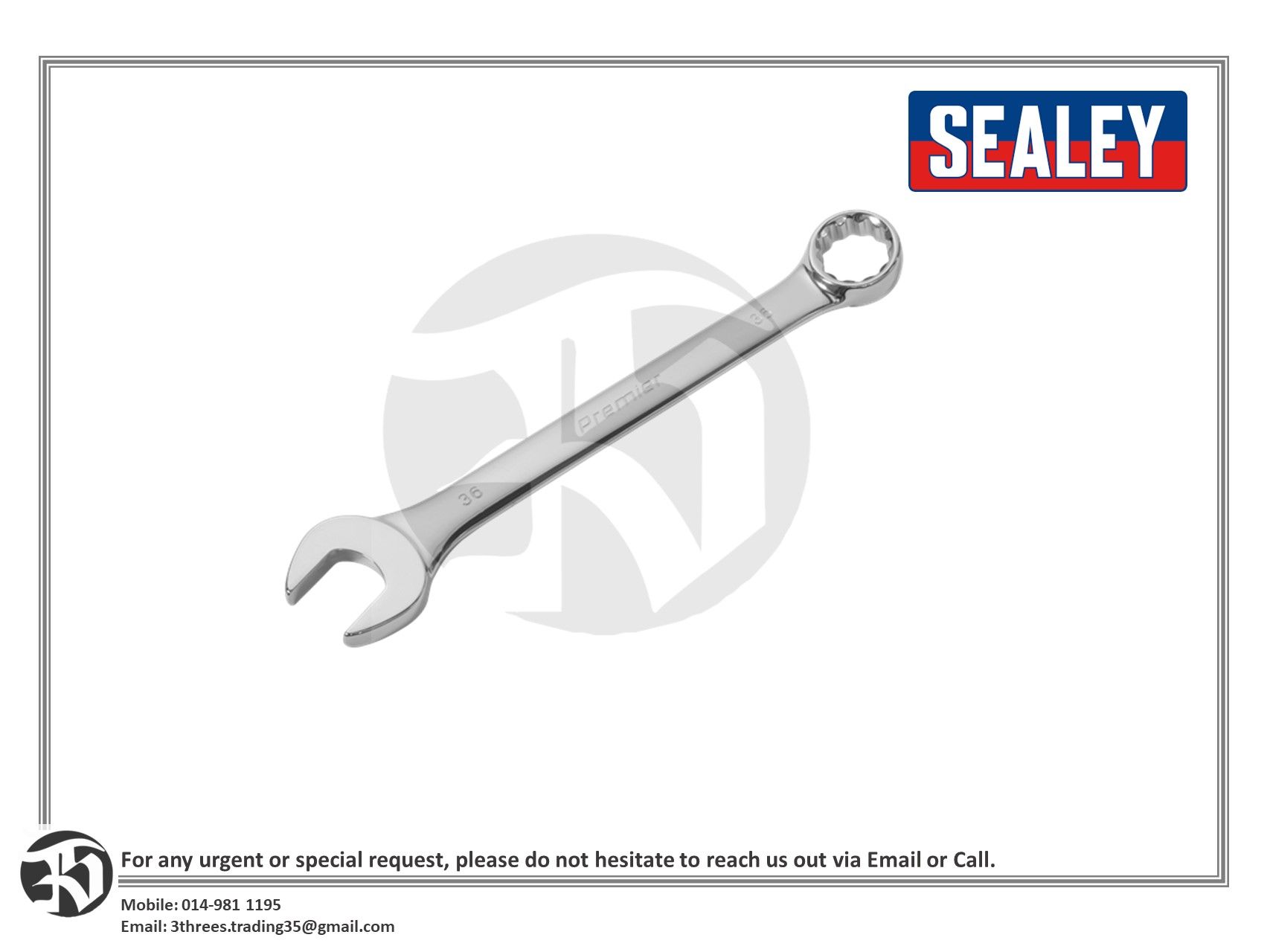 Sealey Super Jumbo Combination Spanner 34mm/36mm