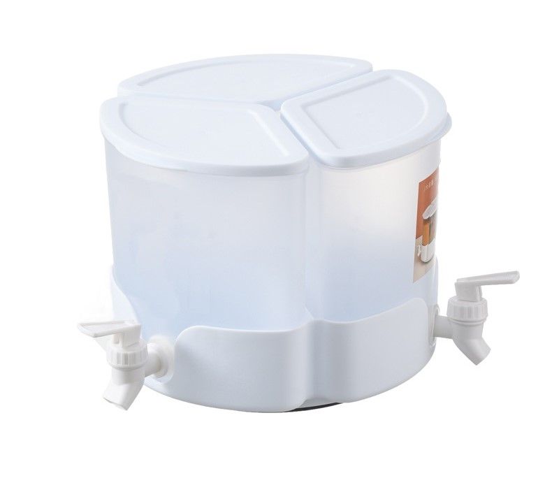 3 Compartment 5.2L Large Capacity Rotatable Beverage Dispenser With Tap water dispenser