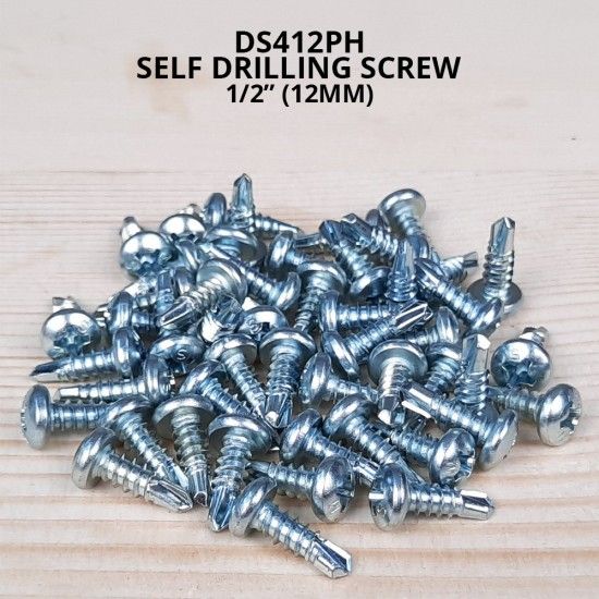 ATKC Self Drilling Screw DS412PH(ZP) #8 x 12.0mm Zinc Plated Pan Head (50PCS/PKT)