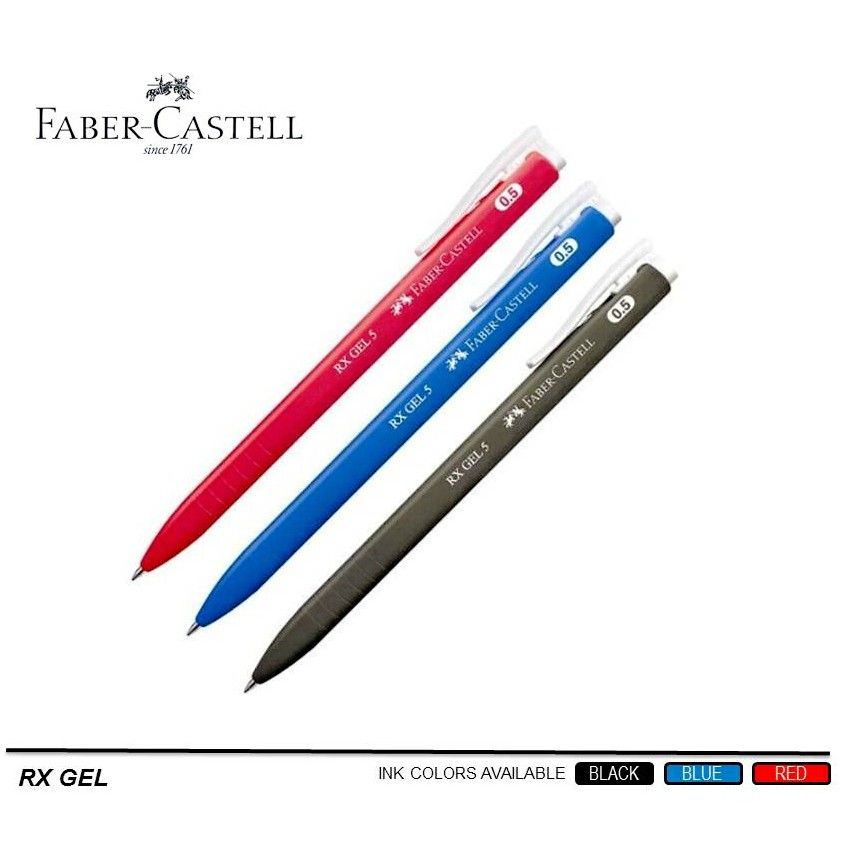 Faber Castell Gel Pen 2499 RX 0.5mm BLACK RED BLUE ( * Fast Delivery Local Supplier )