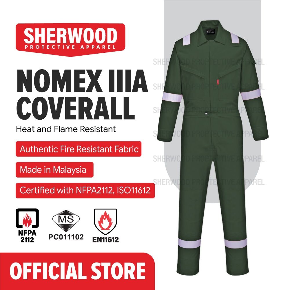 Sherwood Nomex IIIA Original Fire Resistance Coverall 2inch Reflector