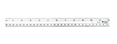 PLASTIC RULER (WHITE/CLEAR) 12"