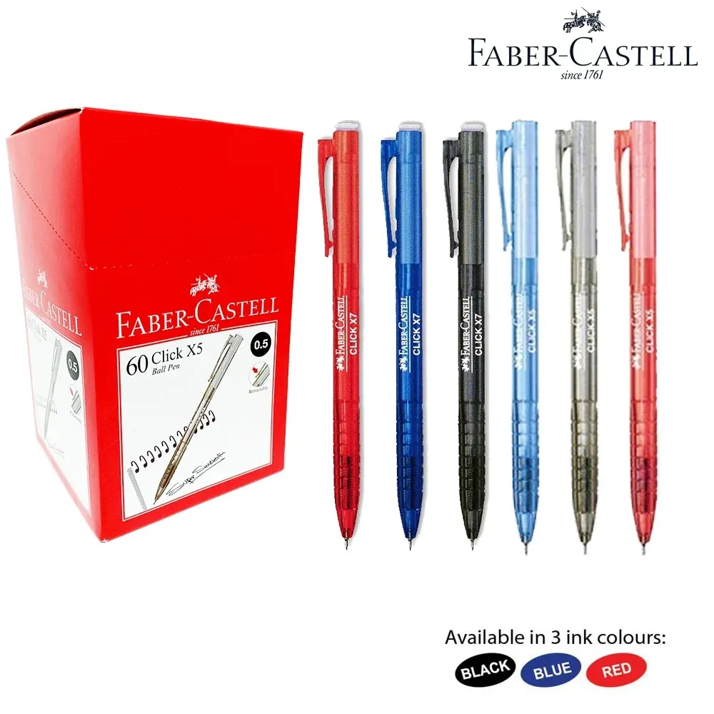 Faber Castell Ball Pen Click X7 0.7mm [Blue/Black/Red]
