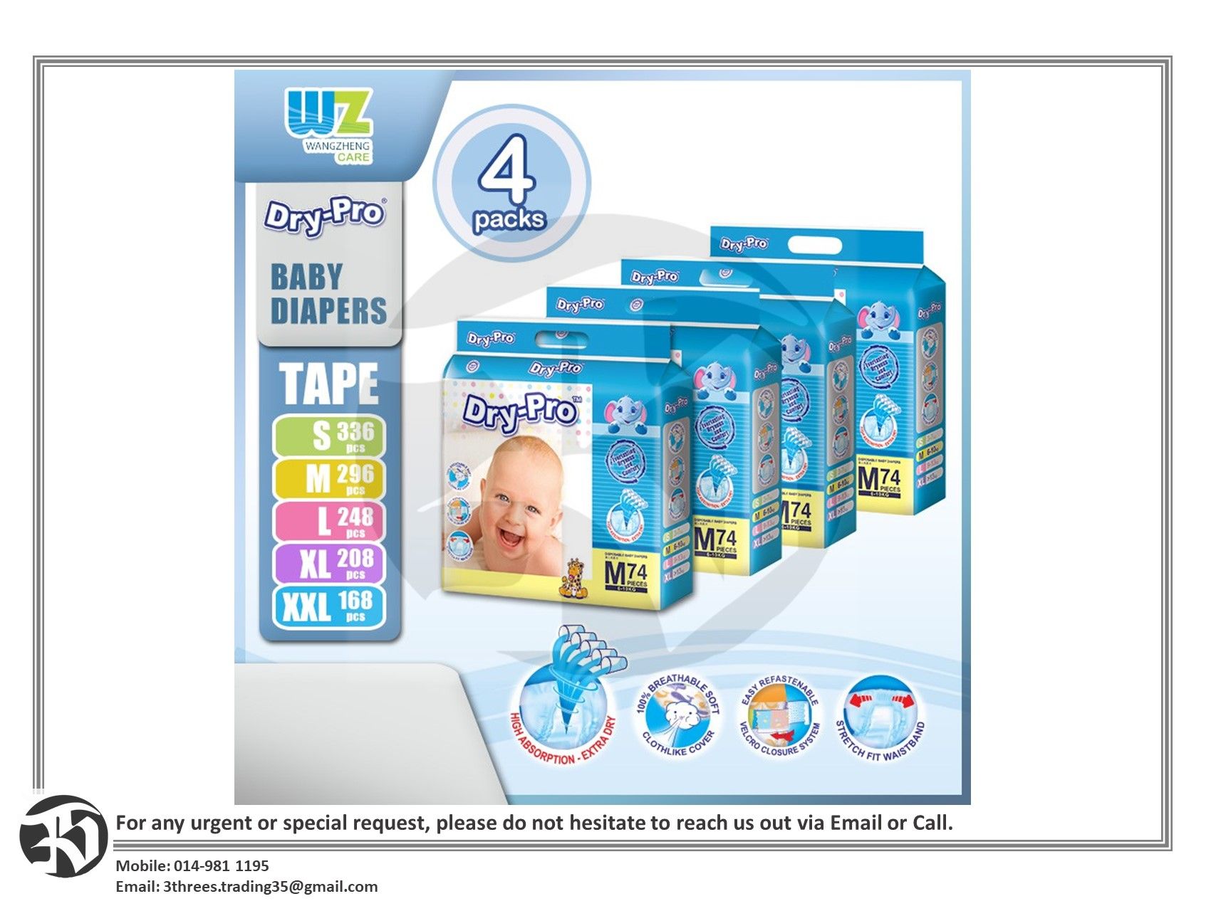 BABY DIAPER DRYPRO CLOTHLIKE