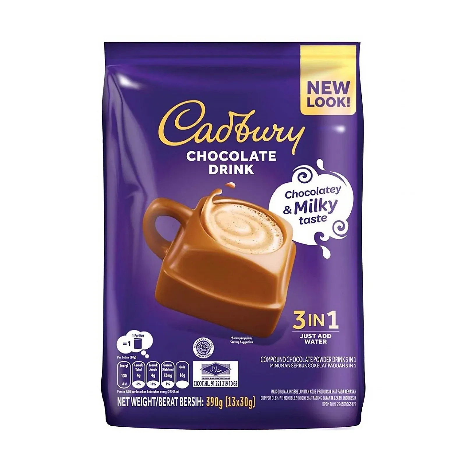 CADBURY 3 IN 1 HOT CHOCOLATE DRINK 13 X 30G
