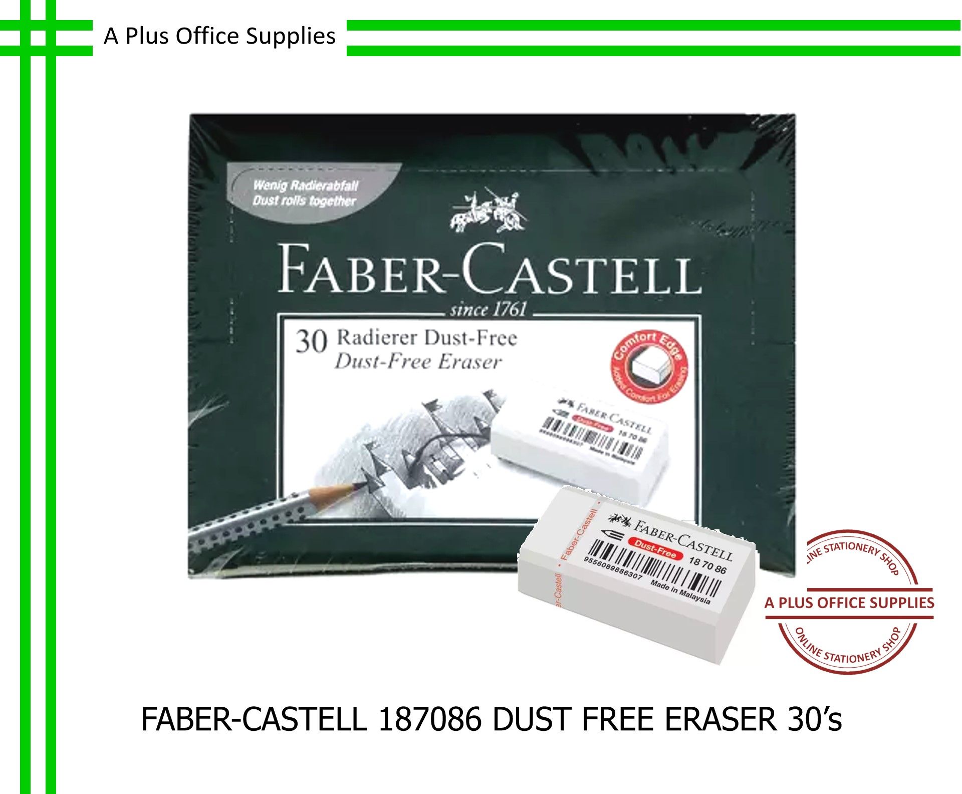 FABER-CASTELL 187086 Dust Free Eraser / Pemadam