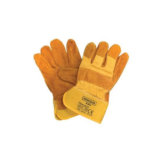 101/2" SEMI-LEATHER GLOVE (YELLOW)