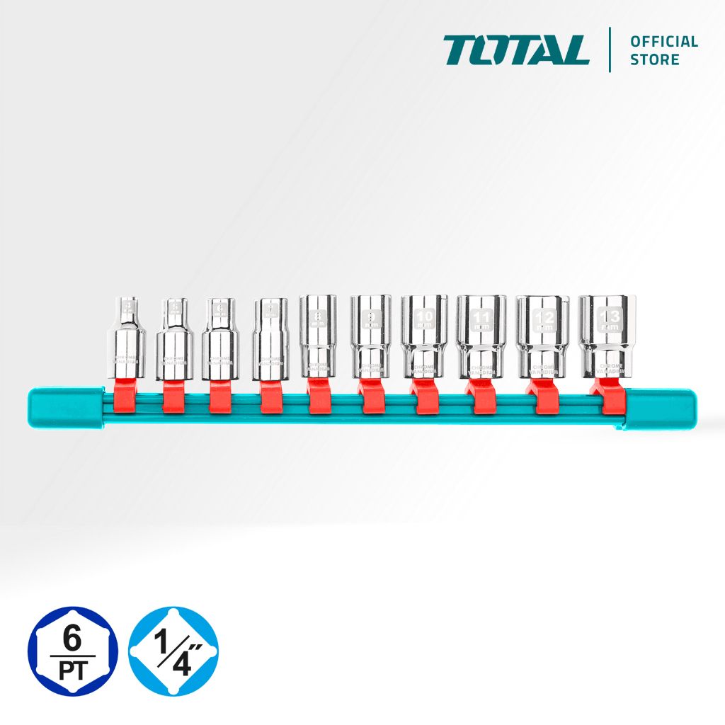 TOTAL SOCKET SET (1/4"/5MM-14MM/10 PCS) THT1411023