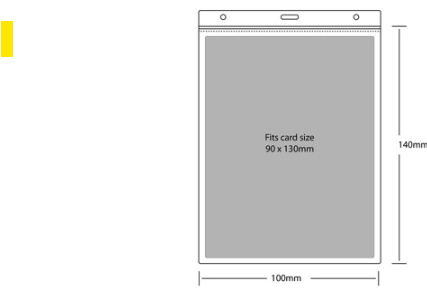 clear holder for rfid tag 100mm x 140mm transparent plastic