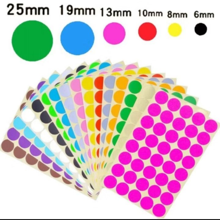 10 mm Round label sticker- 165pcs/ Sheet x 10 sheet/ pack