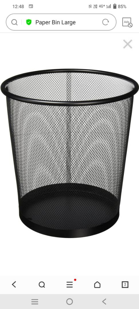 Ocha Wire Mesh Dust Bin Black colour