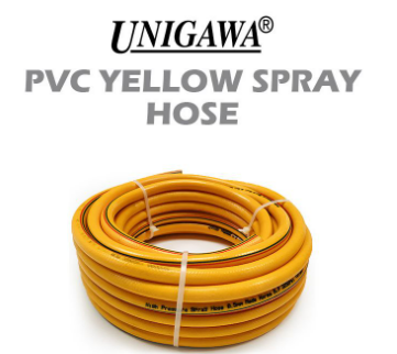 UNIGAWA PVC YELLOW SPRAY HOSE 1/2" X 100M