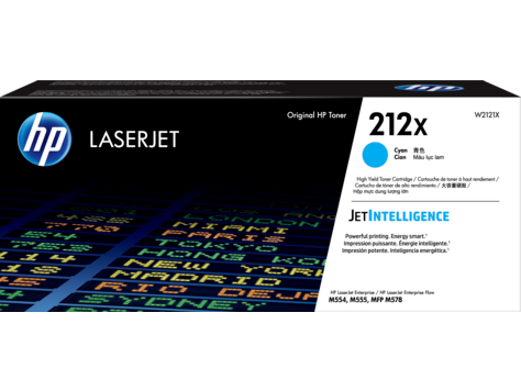 HP 212X High Yield Cyan Original LaserJet Toner Cartridge - 10,000 Page yield - W2121X
